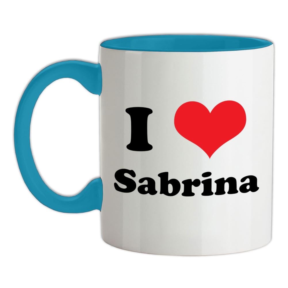 I Love Sabrina - 11oz - Ceramic Two-Tone Mug for Coffee/Tea - Babyblue/White - One Size