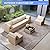7-Piece Wicker Patio Furniture Set, Outdoor Conversation Set Sectional Sofa with Water Resistant Thick Cushions and Coffee Table, Beige