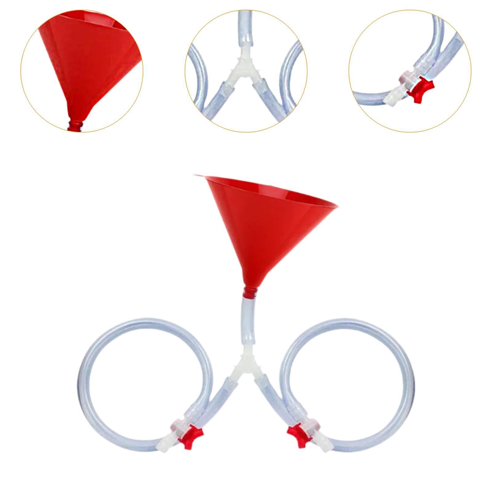 Gralara Biertrichter Bierbong Trichter mit Ventil Eck -Leakproof -Trink Trichter Kompakt für Geburtstag des Frühlingspause Geburtstage, Hochzeiten, Halloween, Festival & Partys, Doppelrohr