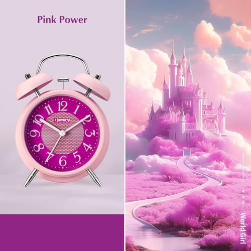 4loudalarmtwinbellalarmclocknightlightdeskclocktablealarmclockbedroomalarmclockpinkpower Urban Country Home Decor 4 loud alarm twin bell alarm clock night light desk clock table alarm clock bedroom alarm clockpink power urban country home decor