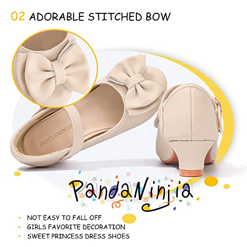 Image of PANDNAINJIA Girls Dress Shoes Toddler Heels Mary Jane Pumps