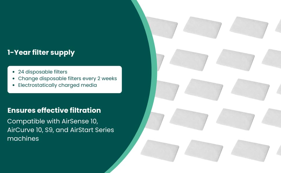 Image of VERSAL Premium CPAP Filter Compatible with ResMed S9 /AirSense 10 : 24 pack (1 year supply)