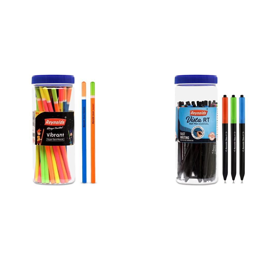 Reynolds VIBRANT PENCIL 30 CT JAR, Grey & Reynolds VISTA RT BP 25 PENS JAR