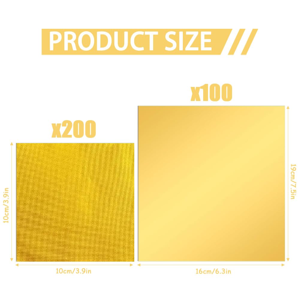 300 Stück Folie Papier Wrapper Goldpapie zum Basteln Schokoladen Verpackung Papier Geschenkpapier aus Aluminiumfolie Bonbonpapier für DIY Süßigkeiten und Schokoladenverpackung