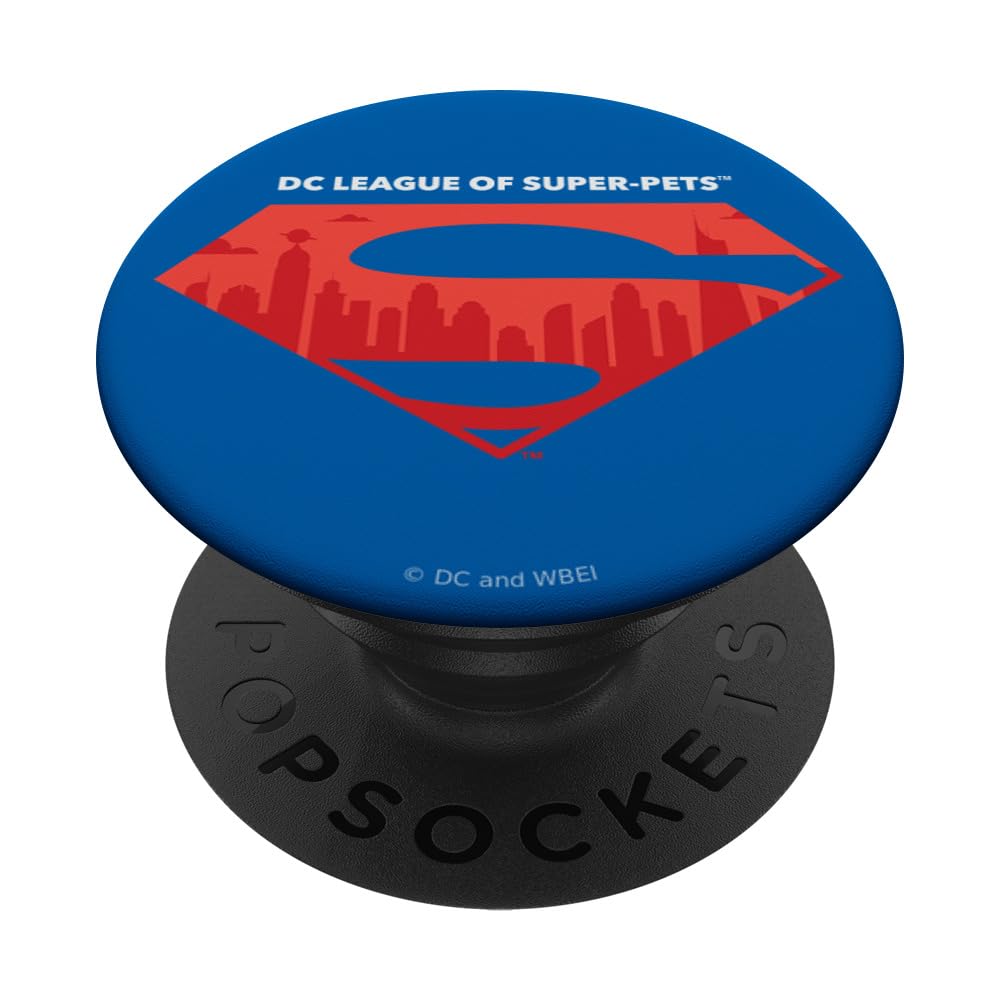 DC League of Super-Pets Superman Shield with Cityscape PopSockets Swappable PopGrip