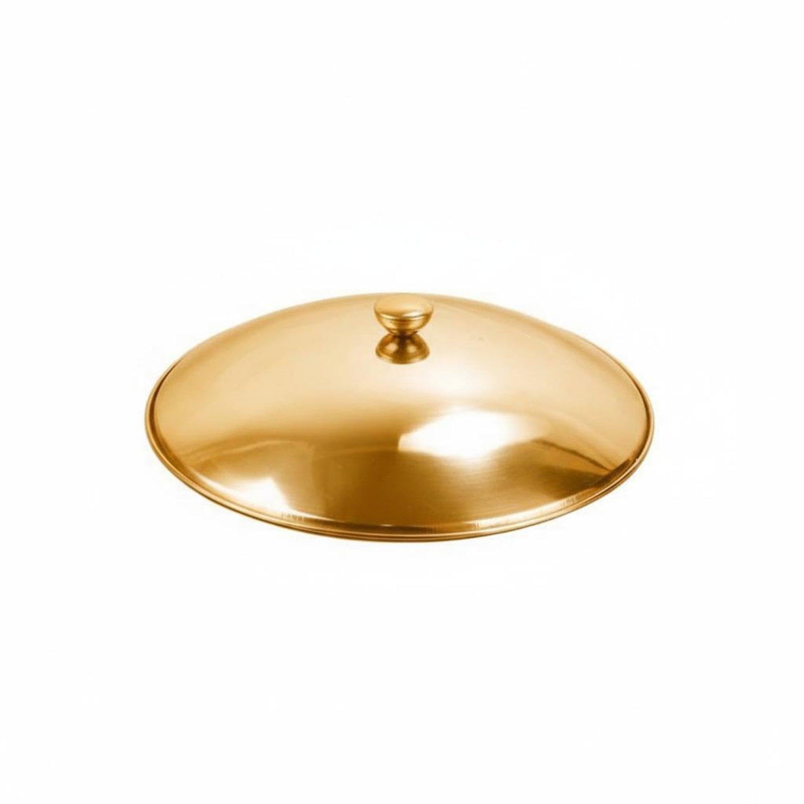 stainless steel pot lid heavy duty chafing dish cover sturdy domed wok lid for restaurant owners, food enthusiasts, restaurants, bar, catering events gold 10 inch plain