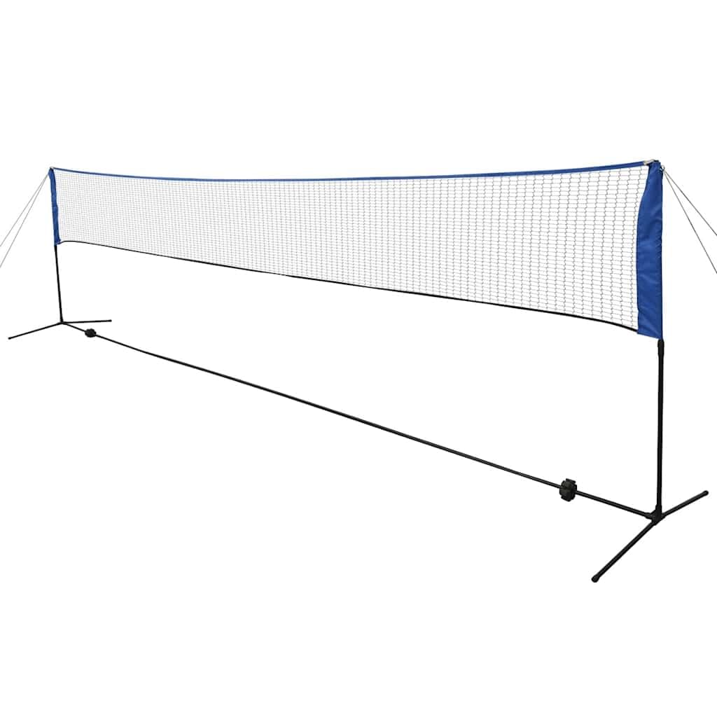 Rete da badminton con palloni, rete da pallavolo, regolabile, per giardino e tempo libero, larghezza 600 cm