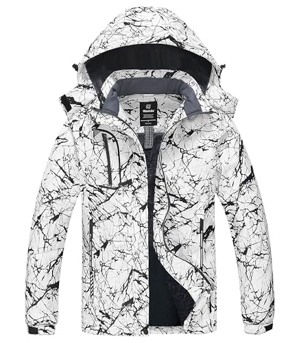 Wantdo Femme Manteau d'hiver Snowboard Outdoor Parka Randonnée Grande Taille Veste de Pluie Imperméable Blouson de Ski Décontracté Coupe-Vent
