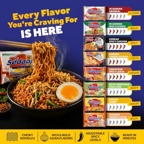 Image of Mi Sedaap Mi Goreng Instant Stir Fry Noodles, Pack Of 30, Original Flavor | Halal Certified, Indonesian Style Spicy Ramen, Chewy Savory Fried Noodles, Asian Noodles, For Quick Late Night Snacks