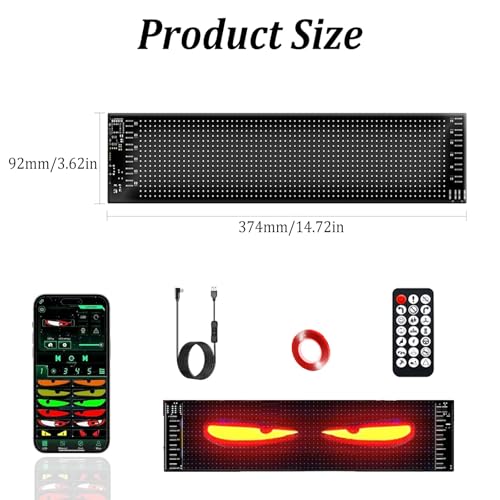 Ojos de diablo LED para coche y camión con pantalla programable y texto interactivo 2