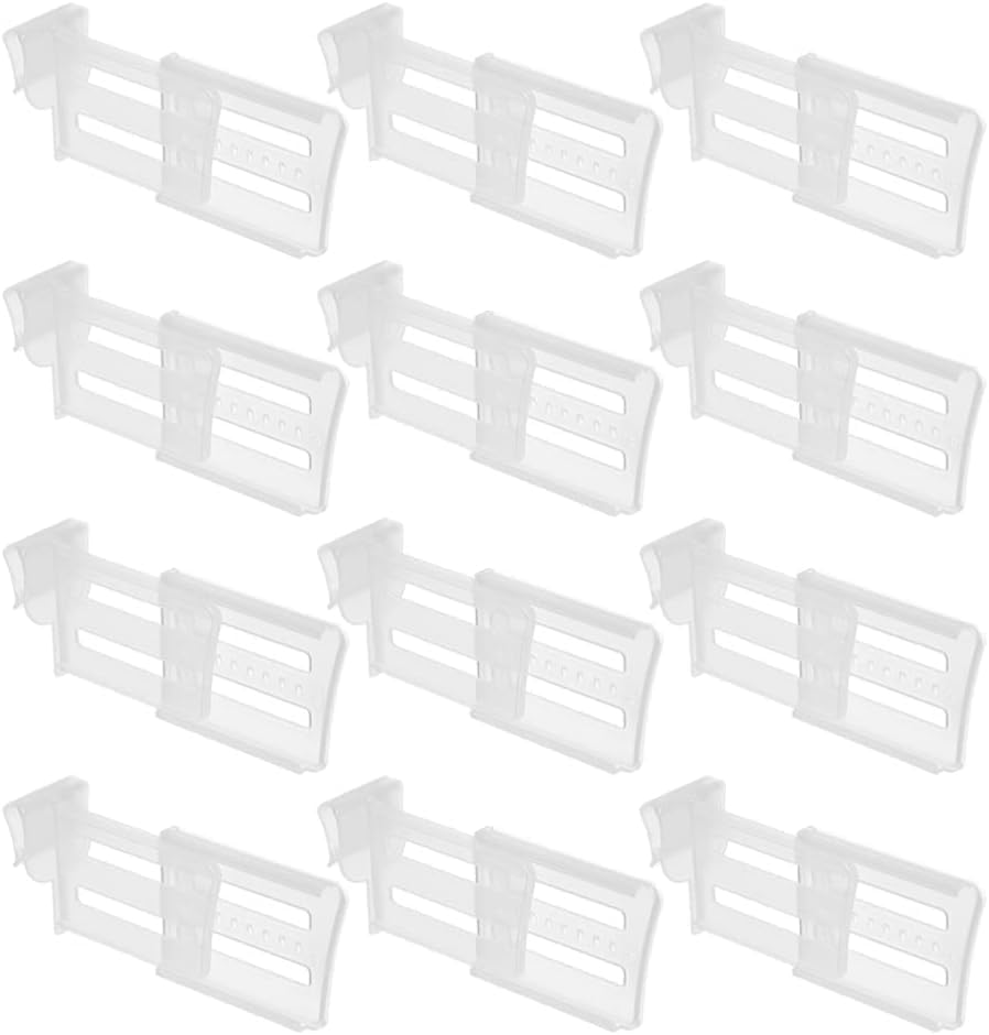 Juego de divisores retráctiles para refrigerador, clips organizadores de puerta de refrigerador ajustables para almacenamiento de alimentos y