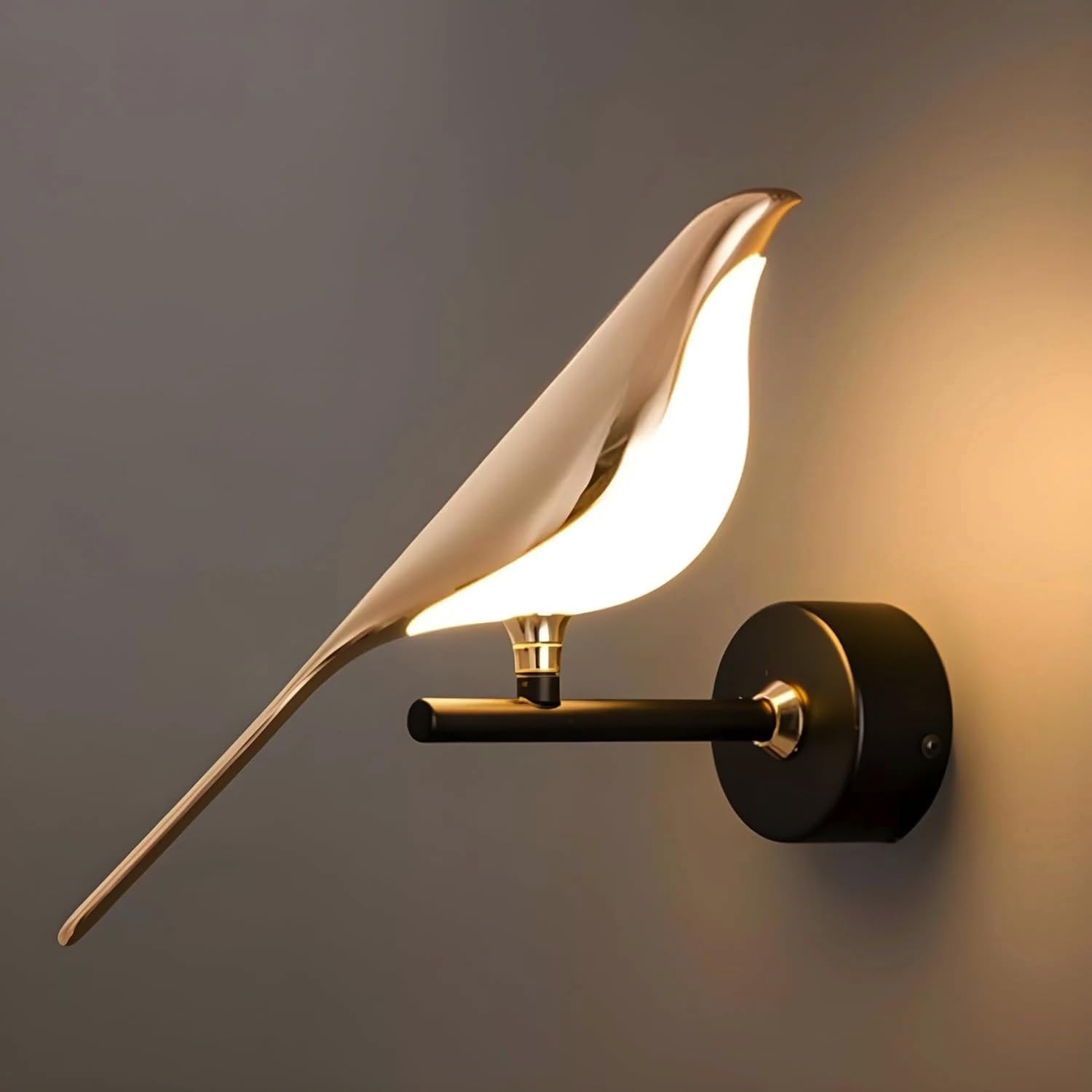 Groeien 12W | 3 Color Modern LED Golden Bird Wall Sconce Gold Wall Light for Bedroom Living Room Corridor Lighting Fixtures Wall Mount(Warm+Natural+Coolwhite)(Golden Bird, 1, Count)-image-3