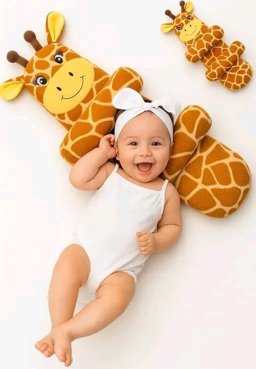 Be Natural Baby Sleeping Support Pillow with Side Rollers | Newborn Safety Sleeping Pillow Set | Soft Cotton Infant Neck Pillow (Brown)-image-11