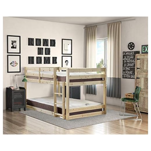 STRICTLY BEDS&BUNKS Stockton Low Twin Bunk Bed, 4ft 6 Double