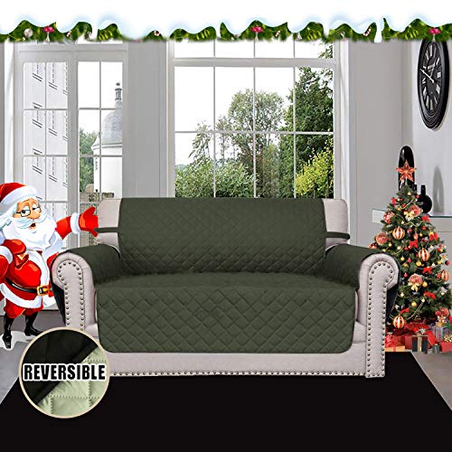 image for Easy-Going Reversible Loveseat Couch Cover for 2 Cushion Couch Sofa Co