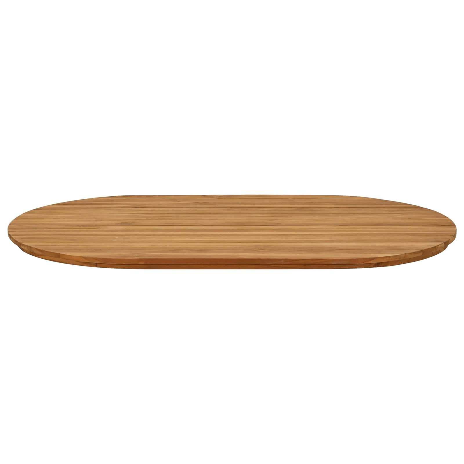 vidaXL Plateau de Table 120 x 70 x 3,5 cm Ovale Bois de Teck Massif, Surface en Teck Chic, Plateau Moderne pour Table à Manger, Meuble Pratique et Tendance