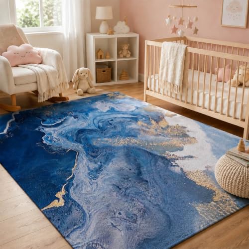 Tapis poils ras SSWH anti-glisse et facile à laver 80x120 - 8