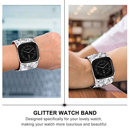 ULTECHNOVO Pulseira de Relógio Glitter Compatível Com Fitbit Versa/Versa 2/ Versa Lite/Versa Se
