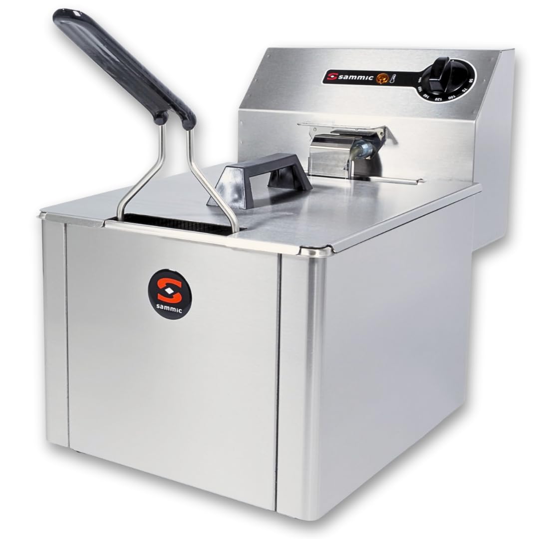 YOMMAK Freidora Aceite Profesional Sammic PF-6 | Freidora Industrial electrica 5L 3000W | Producto Cocina Premium Acero Inoxidable Cuba Desmontable Termostato Regulable | Ideal Hosteleria