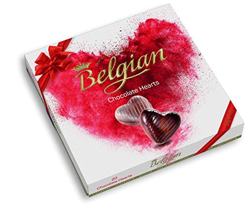 The Belgian Bombones en forma de corazon, Chocolate belga rellenos de avellana y cubiertos de...