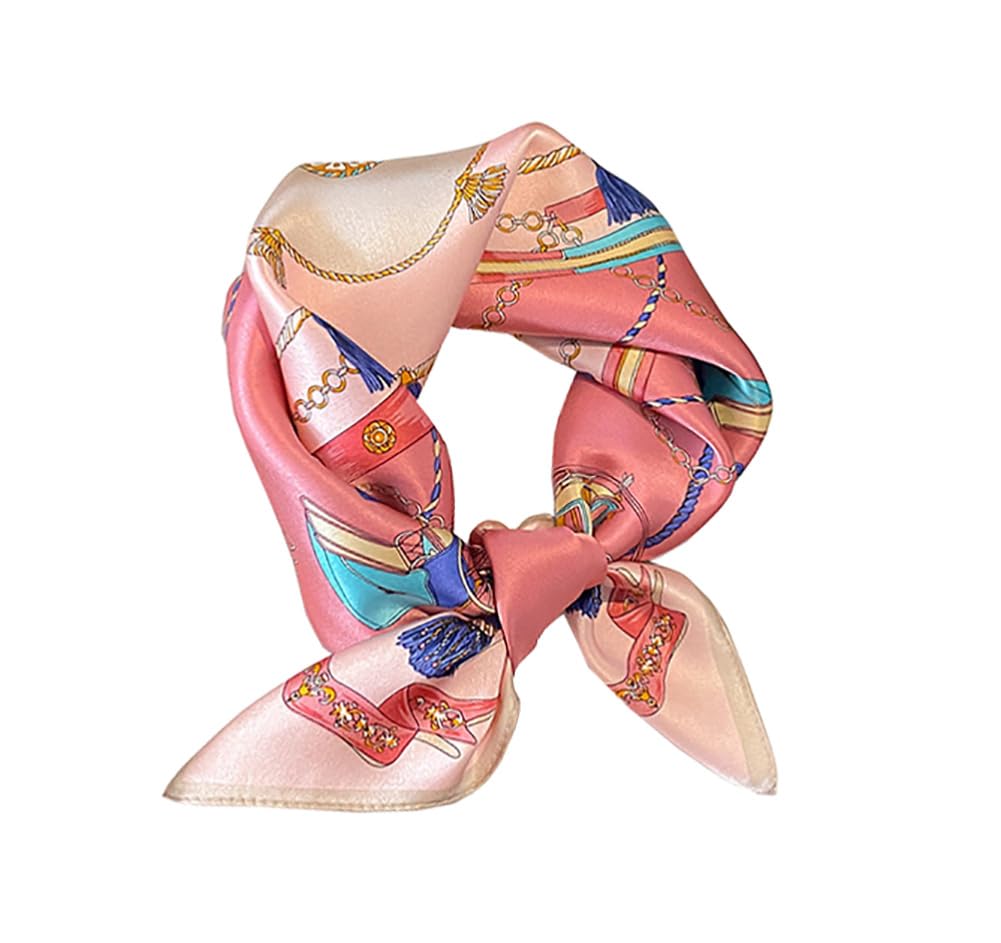 JERLA 100% Mulberry Silk Neck Scarf 21"x21" Small Square Scarfs for Women Gift Packed