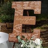 Wedding Guest Book Alternative Wooden Letter Personalized, Custom Initial Wedding Guest Book Alternative with Names | Wedding Guestbook for Guests to Sign, Letter Guest Book Wedding Reception