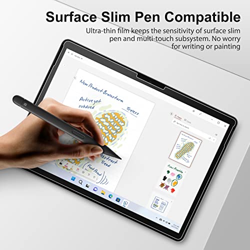 [2 Pack] Sparin Screen Protector Compatible With Microsoft Surface Pro 9 2022 / Surface Pro 8 2021 / Surface Pro X (2021&2019), 13 Inch, 9H Tempered Glass Screen Protector Support Surface Pen #TOP3