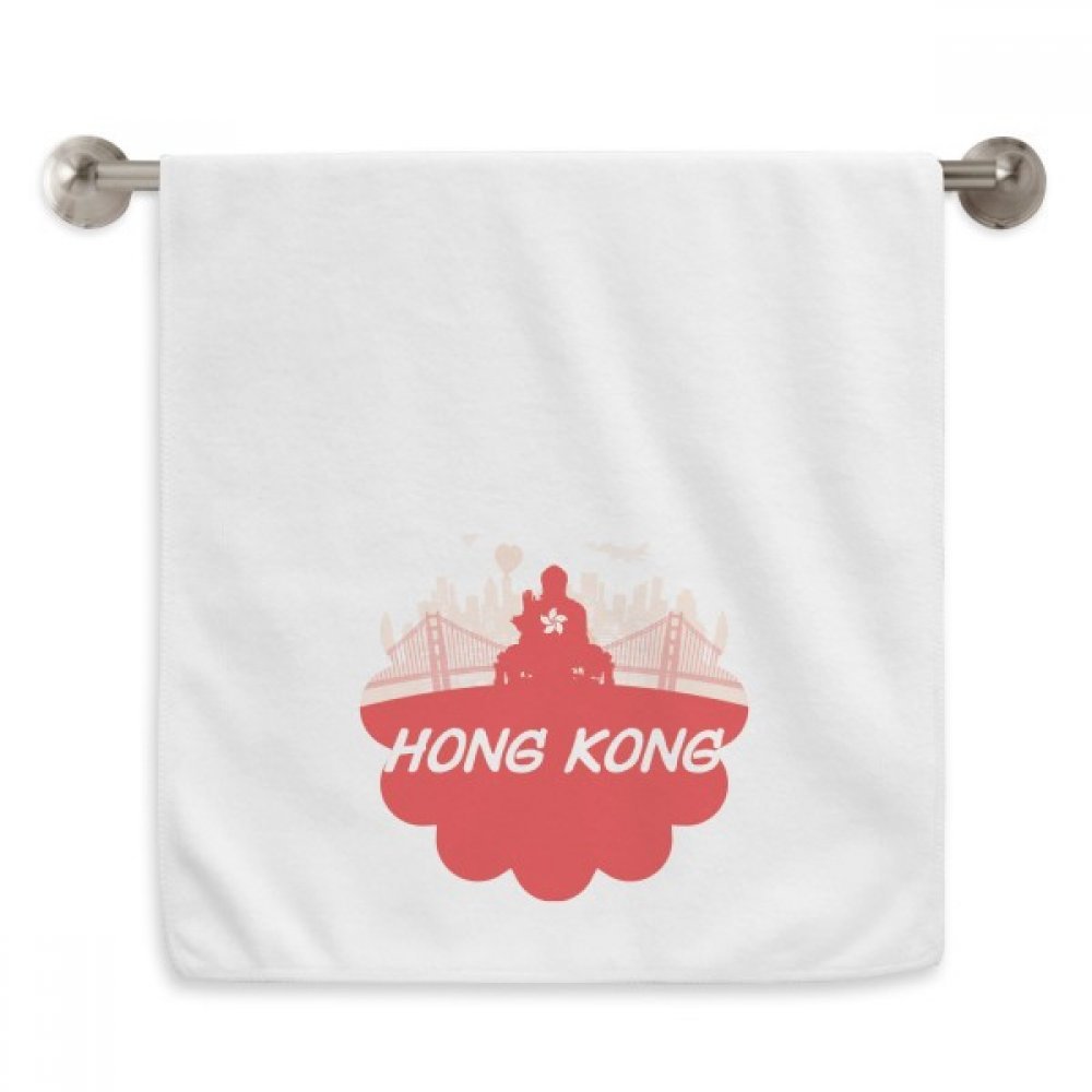 Serviettes moelleuses Rouge Silhouette Chine Hongkong 13X29 Pouces