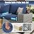 Aoxun 7 Pieces Patio Furniture Set with 44” Fire Pit Table Wicker Rattan Outdoor Sectional Conversation Set with Coffee Table and 4” Thickened Cushions, Gray/Blue(Waterproof Cover Included)