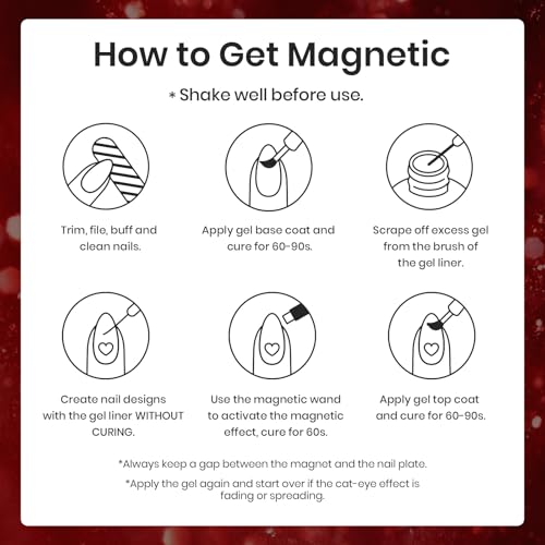 Image of Beetles Red Cat Eye Gel Liner Nail Polish Glitter Gel Nails Art polish