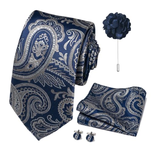 Image of joy alice 70 Colors Ties Set Men Mixed Color Necktie Handkerchief Cufflinks Brooch 3.15 Formal