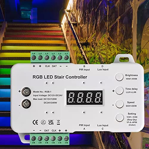 Éclairage LED pour marches d'escalier anti chute avec détecteur de mouvement RVB multicolore