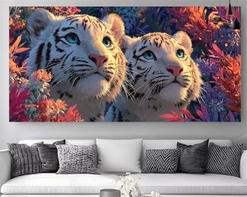 DIY Peinture Diamant Tigre 5D Strass Point de Croix Canvas Broderie Gem Art
