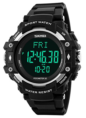 Mastop Men Watch Outdoor Multifunction Pedometer Heart Rate Monitor Sport Watch Chronograph Digital