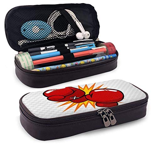Preisvergleich Produktbild Boxhandschuhe Ledermäppchen mit Stifthalter, Briefpapier mit großer Kapazität, Kosmetiktasche, Bluetooth-Headset