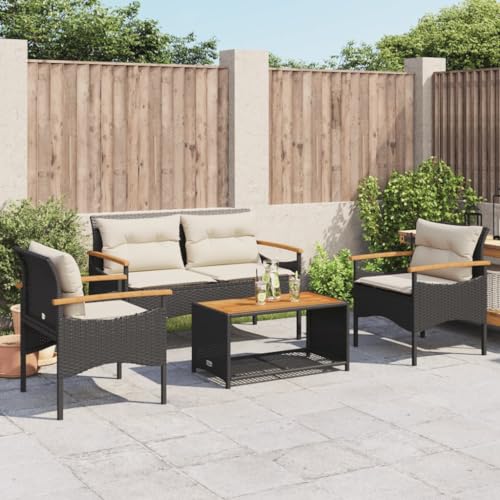 Faroom Polyrattan Gartenmöbel Set Lounge Set mit Kissen Gartenmöbel...