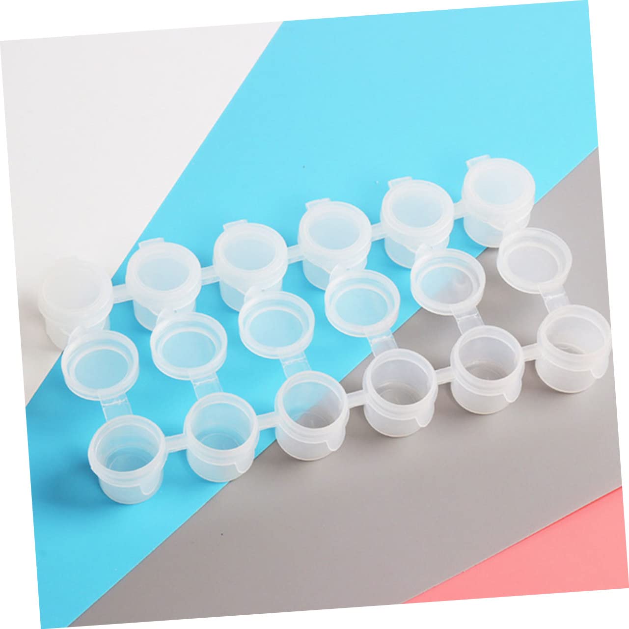 Boîte à Peinture à 6 Grilles 5ml, Plastique Blanc, 50 Pièces