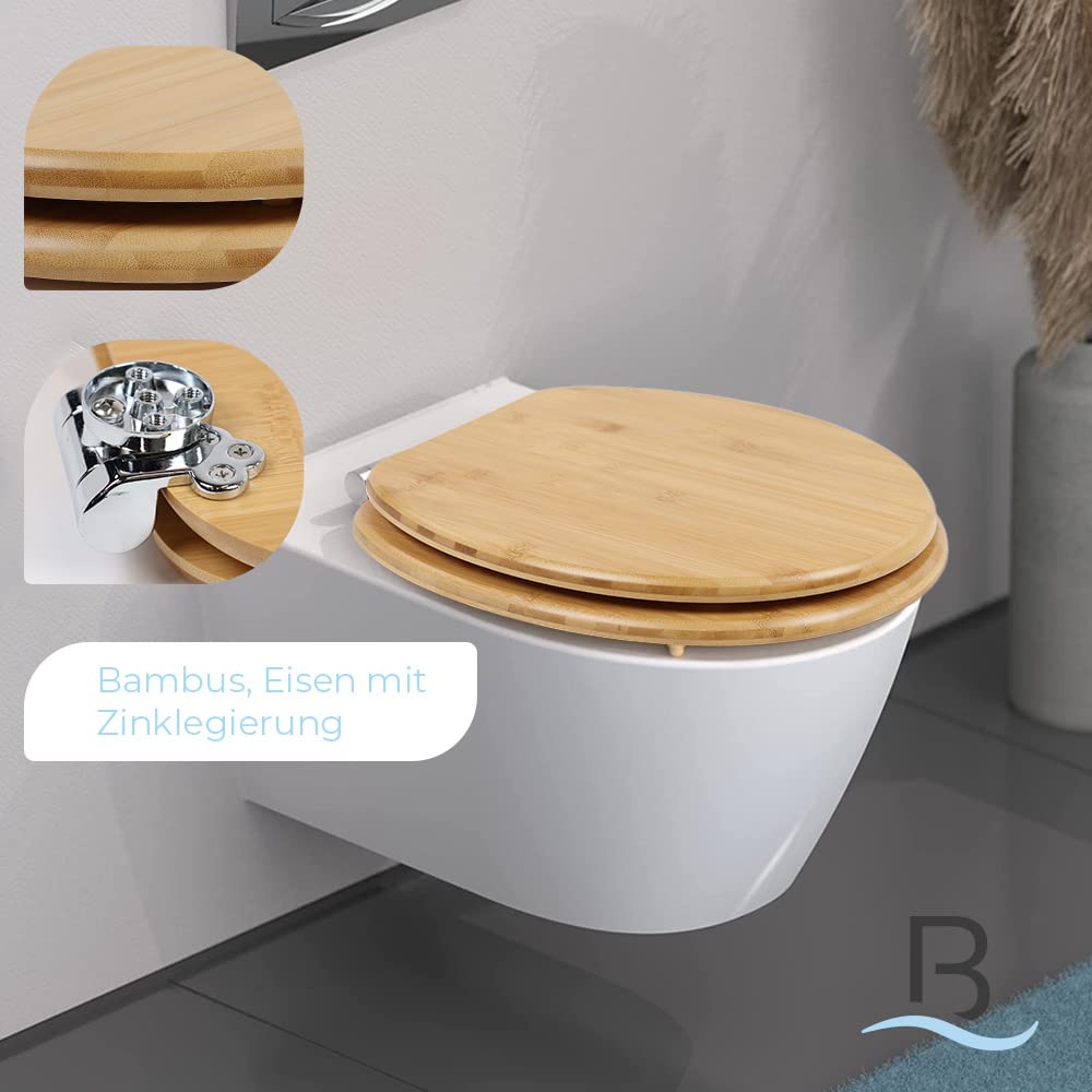 Bath4U Bambus Toilettendeckel | mit Absenkautomatik | Nachhaltige Klobrille  | aus hochwertigem Bambus-Holz fr maximalen Komfort | Stabil und belastbar  bis 150 kg : Amazon.de: Baumarkt