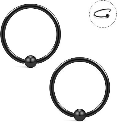 Ruifan 20G 8mm Nose Hoop Lip Eyebrow Tongue Helix Tragus Cartilage Septum Piercing Ring 2-8PCS