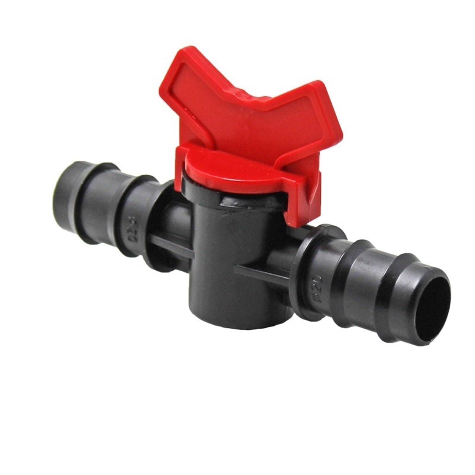 Mexeword Men's One Color 2Pcs Barbed Ball Valve In-Line Ball Valve Shut-Off Switch With Hose Barb Connector For Drip Irrigation Aquarium Garden Plastics(Half Inch 2Pcs)