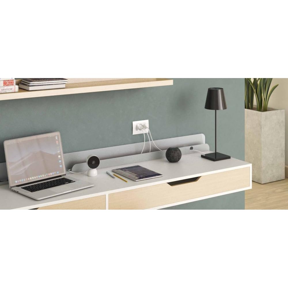 Zestaw 10 gniazd wtykowych dwuwartościowych Schuko 503 i 2 x gniazdo 10 A, białe moduły, kompatybilne z Vimar Plana, anteną, Ethernetem, telewizorem, anteną, USB, schuko, do oryginalnych i
