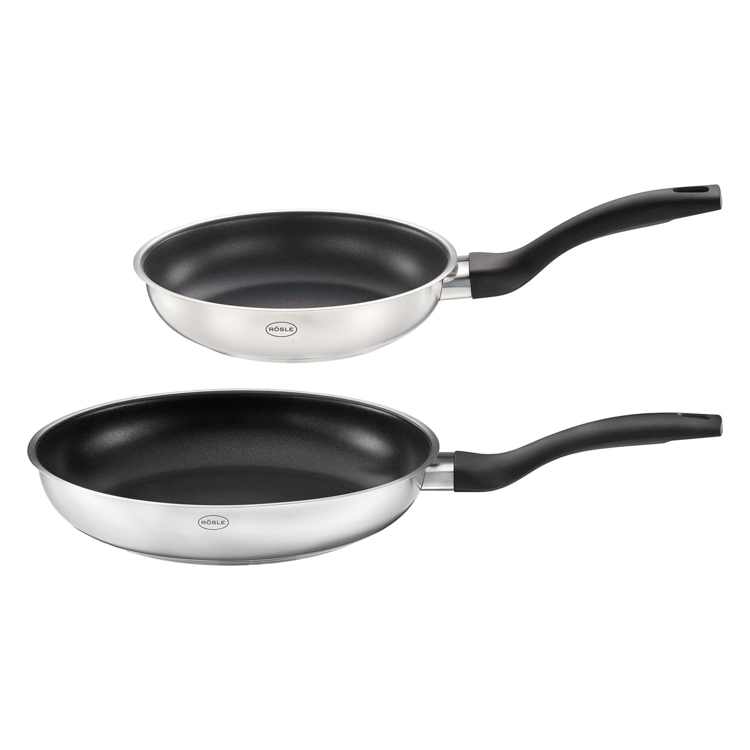 Rösle Basic Line 2 pièces, poêle à frire, acier inoxydable, capacité 3,6 L