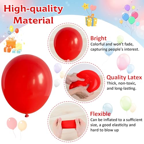 Image of Red White and Blue Balloons, Memorial Day Patriotic 250th Anniversary USA Baseball Balloon Red Royal Blue Balloons for Birthday Graduation 4th of July Independence Day Patriotic Party Decorations