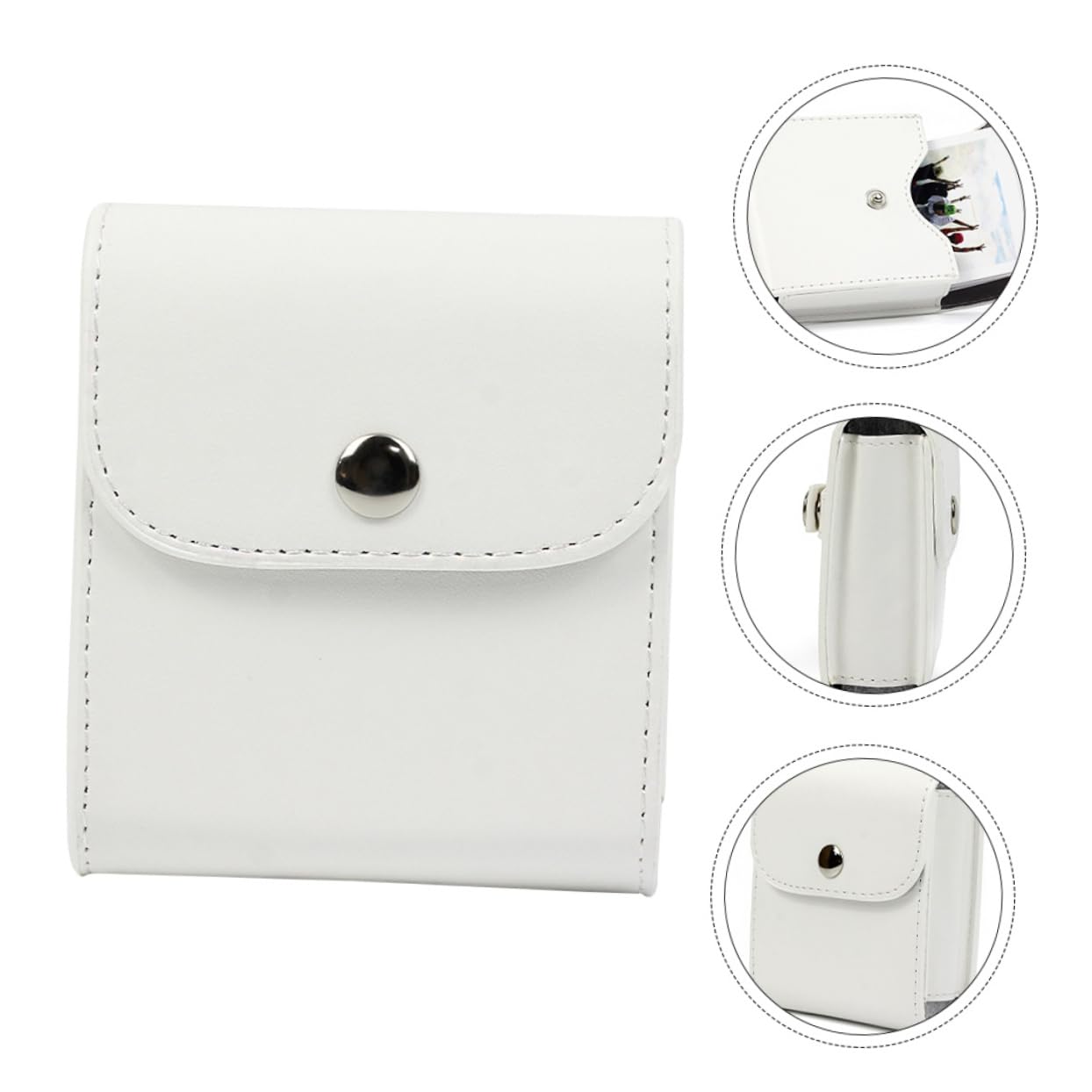 balacoo Protect Your Photos Sq20//Square Photo Bag Pu Leather Film Protector Sturdy Storage Case Buckle