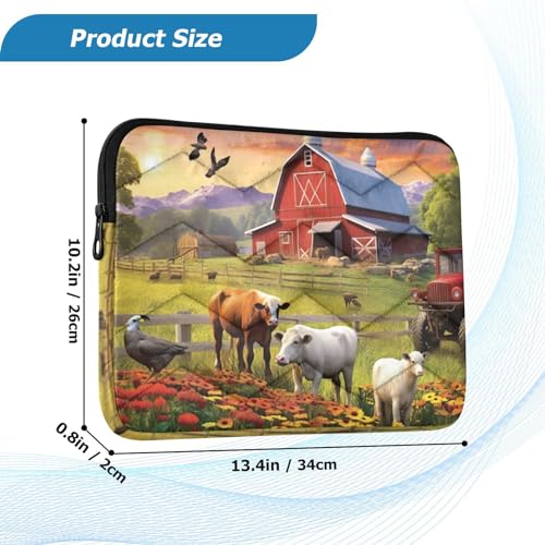 Funda para portátil 13-14 pulgadas con animales de granja miniatura 3
