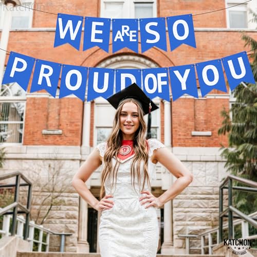 Image of KatchOn, We are So Proud of You Banner - Huge, 10 Feet, No DIY | Congratulations Banner for Blue and White Graduation Decorations 2026 Graduation Banner for Congratulations Decorations
