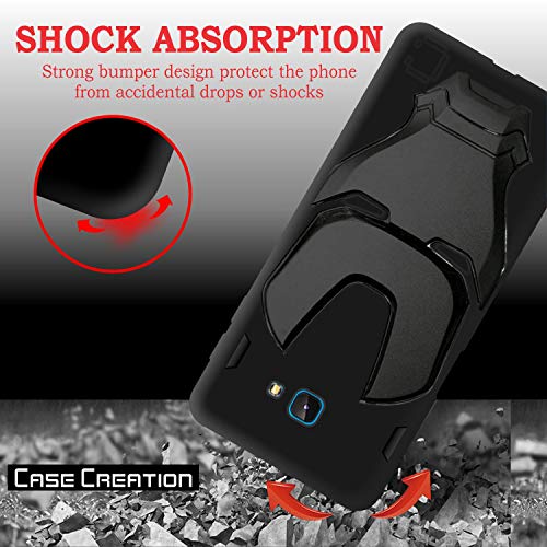 Image of Official 3D Touch Feel Trending Real Hero Avenger Logo Mask Soft Rugged Grip Iron Man Super Power Cartoon Movie Silicone Matte Strong Back Cover for Samsung Galaxy J4 Plus 2018 -Black