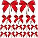 Sumind Red Bows Christmas Decorations Ribbon Bow for Christmas Tree, Christmas Wreath, Gift Decoration (36 Pieces, Size S/M/L)