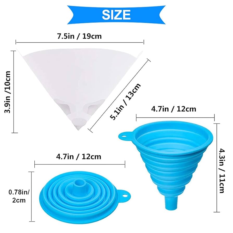 Disposable Paint Filter Strainers Paper With 1Pcs Silicone