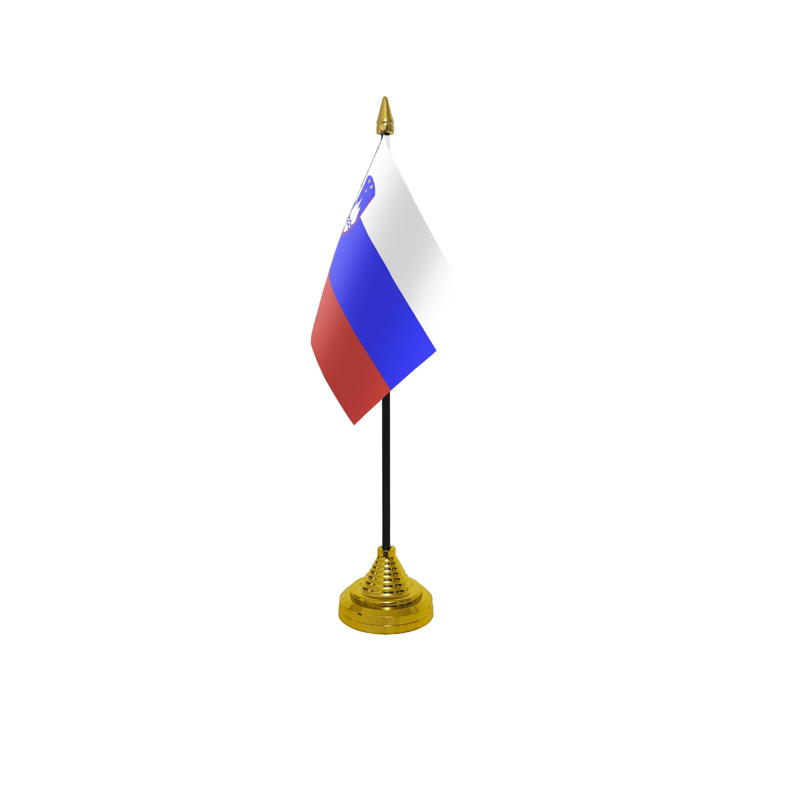 Flagtex Slovenia Small Table Flag With Gold Base